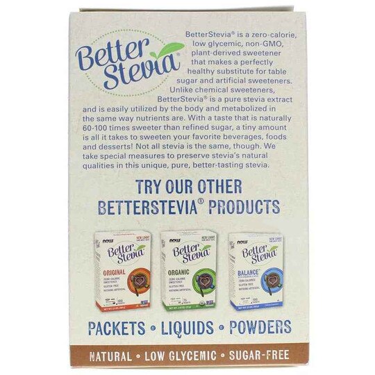 Better Stevia Sweetener Packets, NOW